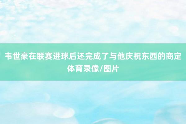 韦世豪在联赛进球后还完成了与他庆祝东西的商定体育录像/图片