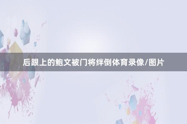 后跟上的鲍文被门将绊倒体育录像/图片