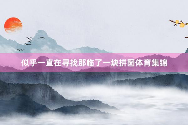 似乎一直在寻找那临了一块拼图体育集锦