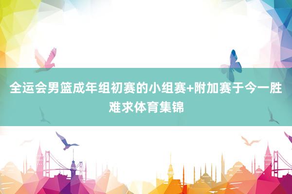 全运会男篮成年组初赛的小组赛+附加赛于今一胜难求体育集锦