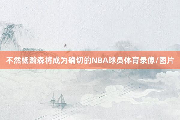 不然杨瀚森将成为确切的NBA球员体育录像/图片