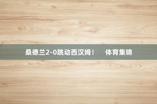 桑德兰2-0跳动西汉姆！    体育集锦