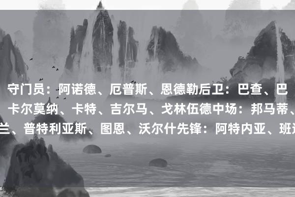 守门员：阿诺德、厄普斯、恩德勒后卫：巴查、巴特尔、布莱特、布朗斯、卡尔莫纳、卡特、吉尔马、戈林伍德中场：邦马蒂、德比尼亚、恩根、霍兰、普特利亚斯、图恩、沃尔什先锋：阿特内亚、班达、凯塞多、查温加、詹姆斯、玛塔、帕拉略洛、鲁索    体育集锦