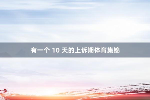 有一个 10 天的上诉期体育集锦