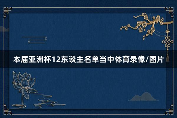 本届亚洲杯12东谈主名单当中体育录像/图片